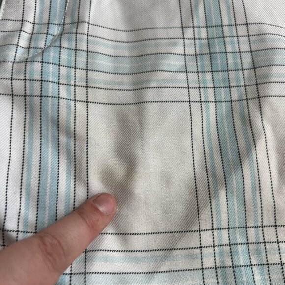 Y2K 00s Quiksilver Blue & White Plaid Shorts Embroidered Logo Surf Size 29 - Picture 7 of 7